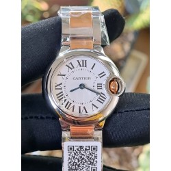 （국내당일발송）AF/까르띠에 발롱블루 28MM 콤비 에버로즈