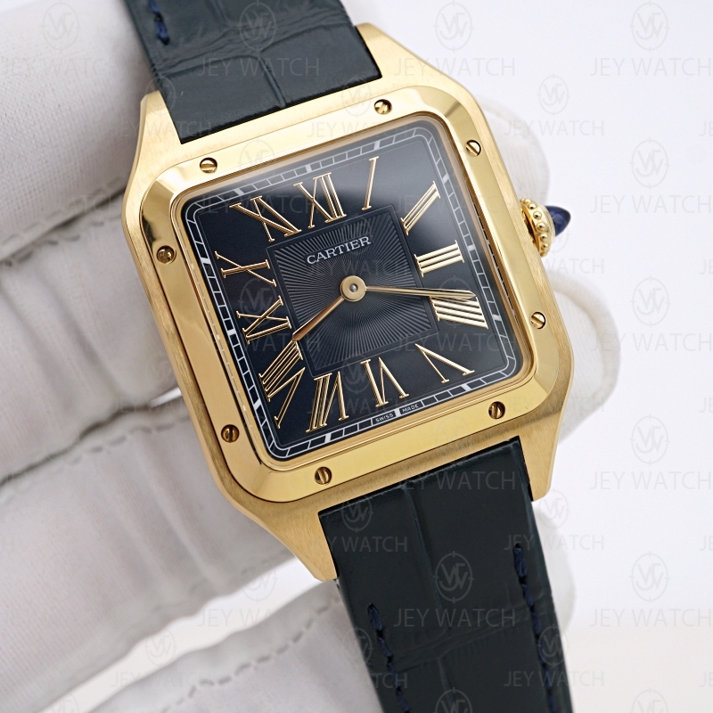 F1/까르띠에 산토스 뒤몽 라지 옐로우골드 딥블루 (개선반)