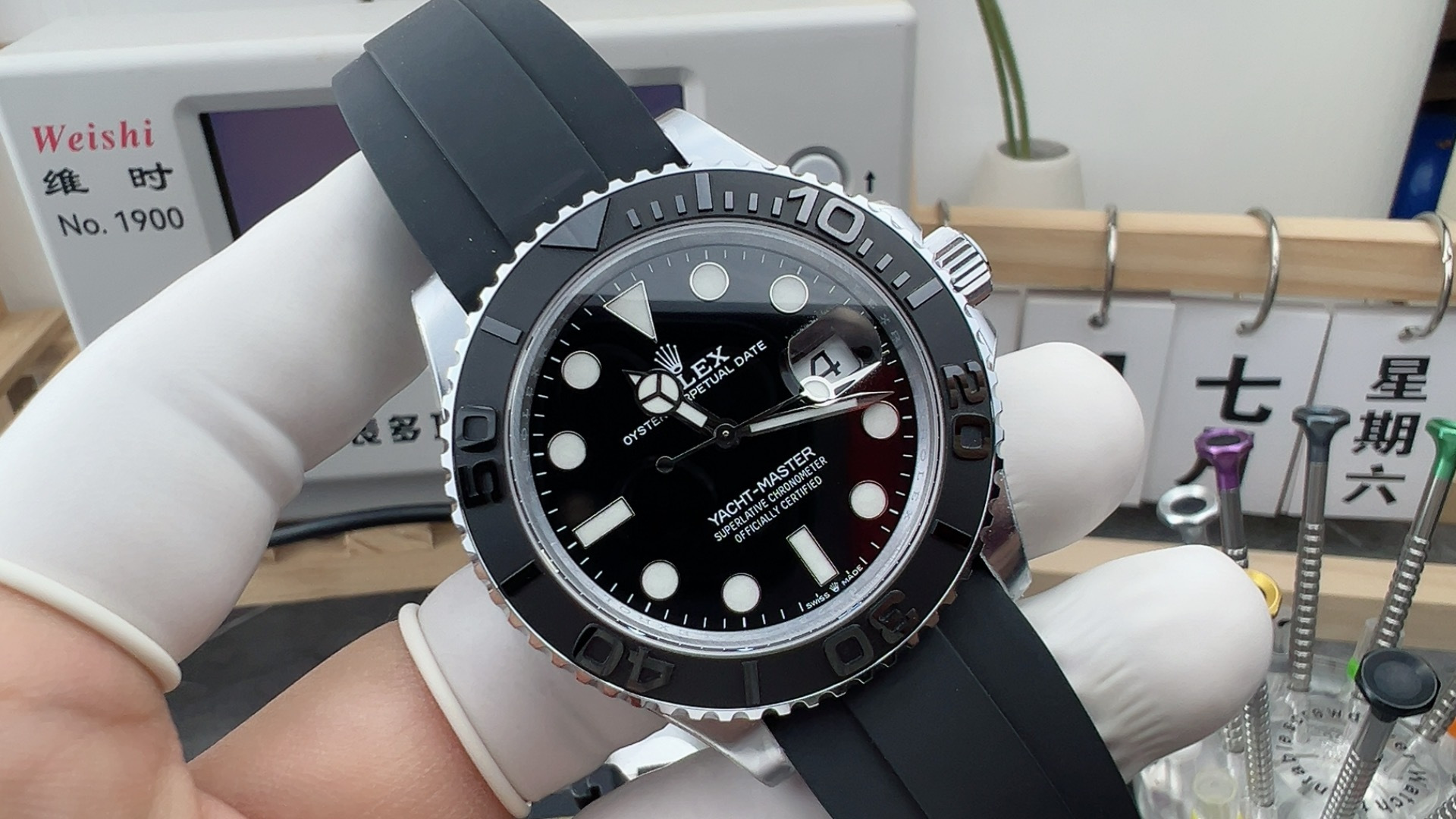 QF/롤렉스 요트 마스터 화이트 골드 42MM